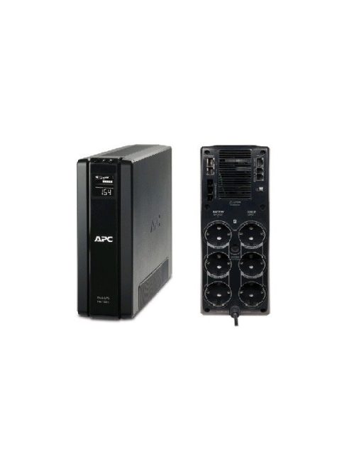 APC szünetmentes, Back-UPS BR1500G-GR, (3+3 SCHUKO) 1500VA (865 W) LCD 230V LINE-INTERAKTÍV, torony - USB