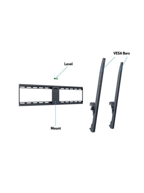 MULTIBRACKETS Fali konzol, M Universal Tilt Wallmount Black Large (55-75", max.VESA: 800x600 mm, 75 kg)