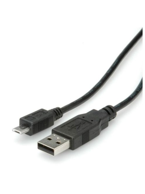 ROLINE kábel USB A Male to MicroUSB B Male 0,8m