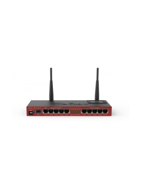 MIKROTIK Wireless Router RouterBOARD 2,4GHz, 5x100Mbps + 5x1000Mbps + 1x1000Mbps SFP, Asztali - RB2011UIAS-2HND-IN