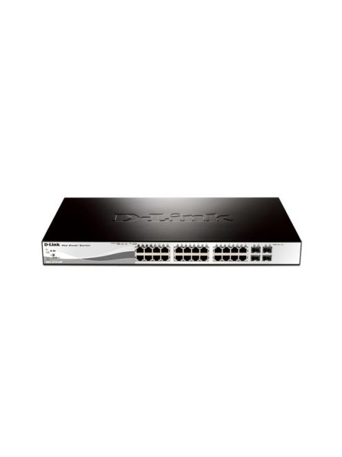 D-LINK Switch 24x1000Mbps (24xPOE) + 4xGigabit kombó SFP Menedzselhető Rackes, DGS-1210-28P/E