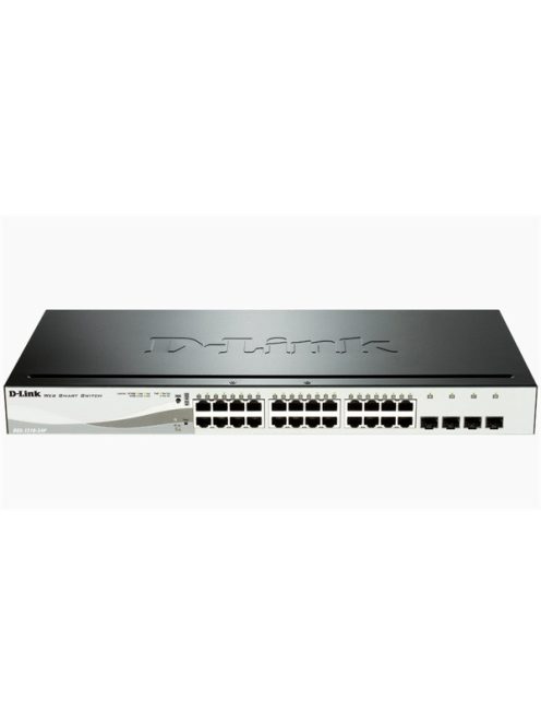 D-LINK Switch 24x1000Mbps (24xPOE) + 4xGigabit kombó SFP Menedzselhető Rackes, DGS-1210-24P/E