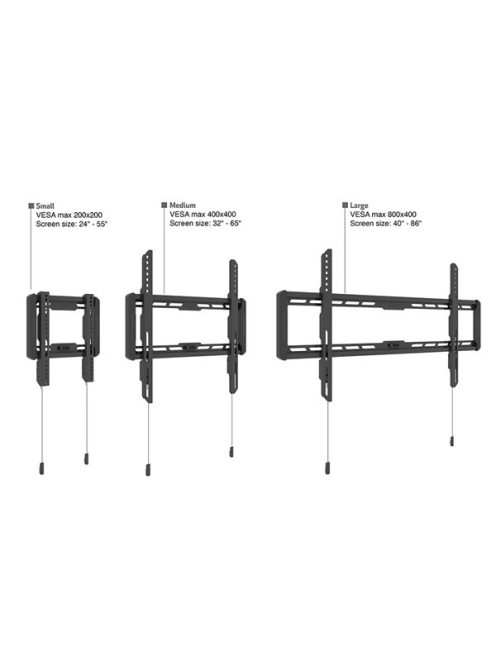 MULTIBRACKETS Fix fali konzol, M Universal Wallmount Fixed Medium Black (32-65", max.VESA: 400x400 mm, 50 kg)