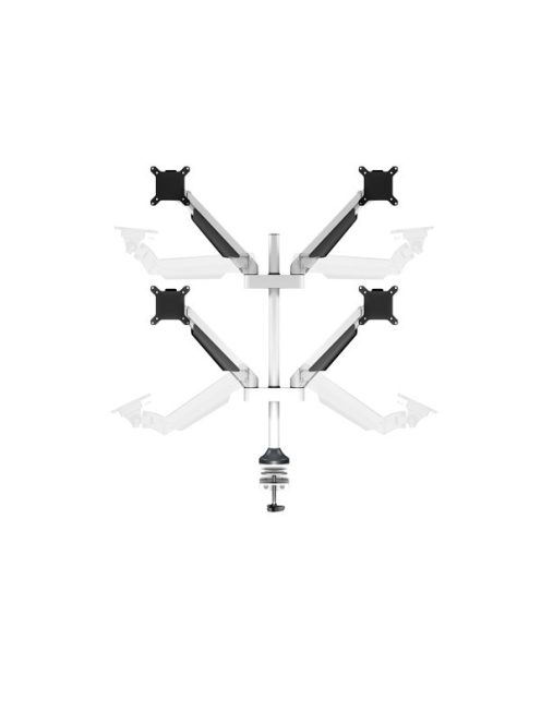 MULTIBRACKETS 4 karos asztali konzol, M VESA Gas Lift Arm Quad White (15-32", max.VESA: 100x100 mm, 10 kg)