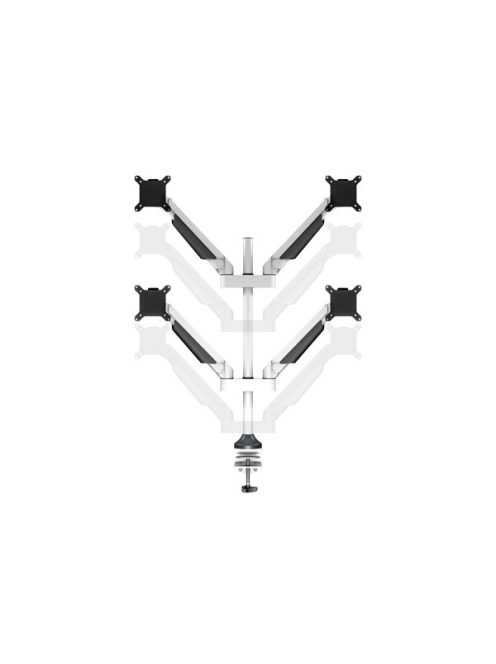 MULTIBRACKETS 4 karos asztali konzol, M VESA Gas Lift Arm Quad White (15-32", max.VESA: 100x100 mm, 10 kg)