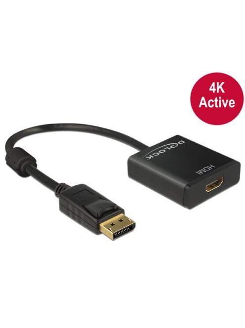 DELOCK Átalakító DisplayPort 1.2 male > HDMI female 4K aktív fekete