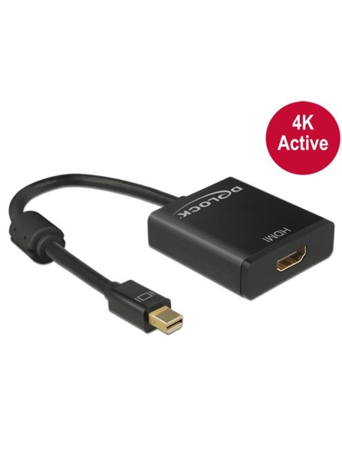 DELOCK Átalakító Mini DisplayPort 1.2 male > HDMI female 4K aktív fekete
