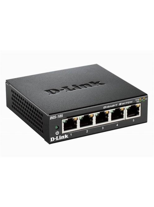 D-LINK Switch 5x1000Mbps Fémházas Asztali, DGS-105/E