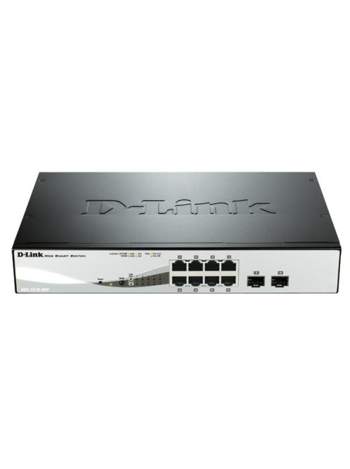D-LINK Switch 8x1000Mbps(8xPOE) + 2xGigabit SFP Menedzselhető Rackes, DGS-1210-08P/E