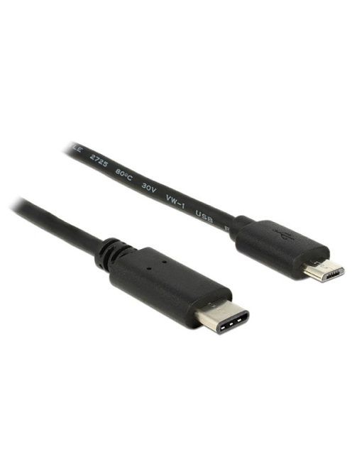 DELOCK kábel USB 2.0 Type-C male > USB 2.0 Type Micro-B male 1m fekete