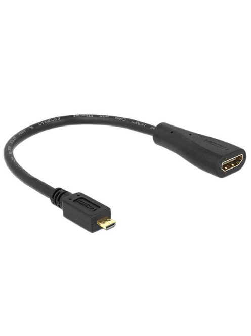 DELOCK kábel HDMI Micro-D male > HDMI-A female 23cm