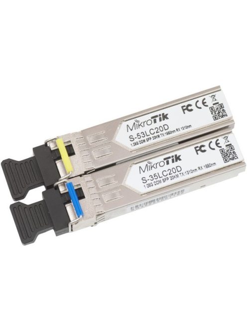 MIKROTIK SFP Module Single-Mode, Single LC UPC, 1,25Gbit, 20km - S-3553LC20D (2db/csomag)