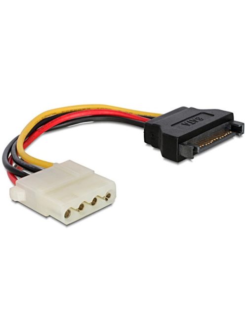 DELOCK Tápkábel SATA 15 pin plug > Molex 4 pin female 12cm