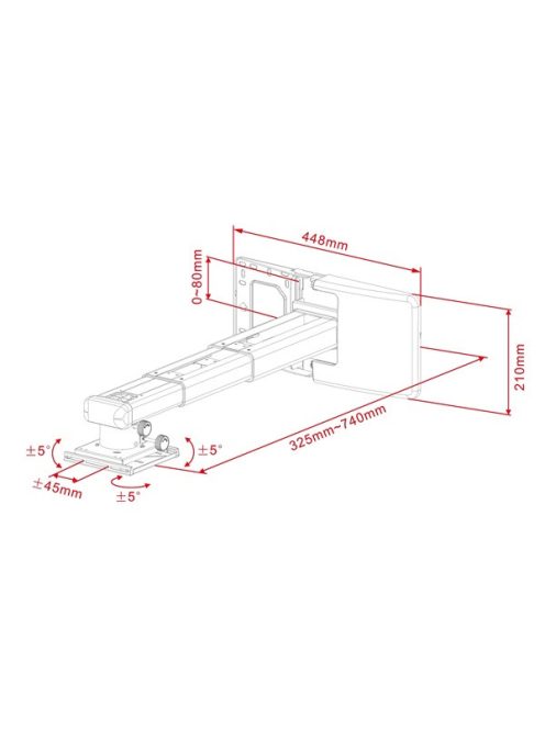 MULTIBRACKETS Projektor konzol, M Projector Mount Short Throw Deluxe 300-700 Medium