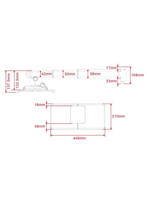 MULTIBRACKETS Projektor konzol, M Projector Mount Short Throw Deluxe 300-700 Medium