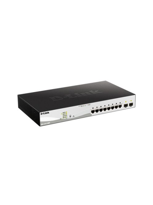 D-LINK Switch 8x1000Mbps (8xPOE) + 2xGigabit SFP Menedzselhető Rackes, DGS-1210-10MP/E