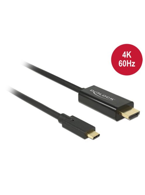 DELOCK kábel USB Type-C male > HDMI male (DP Alt Mode) 4K 60Hz 1m fekete