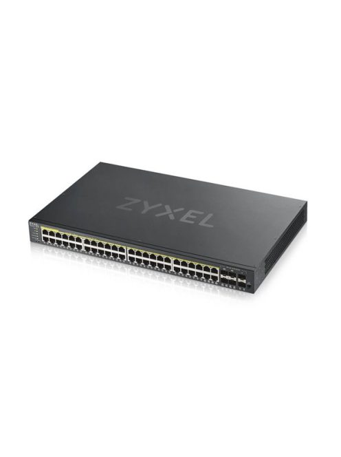 ZYXEL Switch 44x1000Mbps (44xPOE) + 4xGigabit kombó SFP+ 2xGigabit SFP, Fémházas Menedzselhető (48GbE POE port), GS1920-