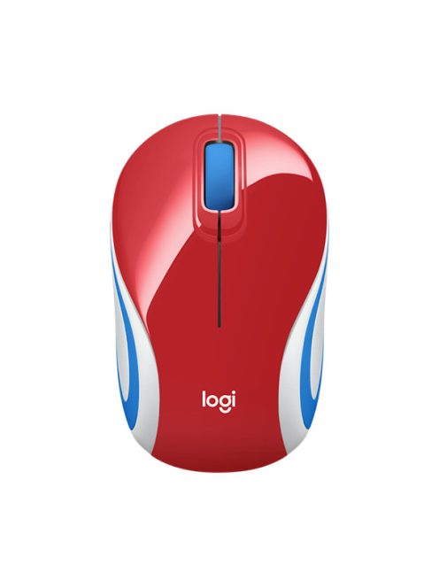 LOGITECH Egér - M187 Vezeték Nélküli Optikai Nano, Piros