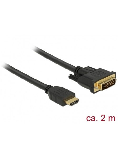 DELOCK kábel HDMI male > DVI 24+1 male kétirányú 2m