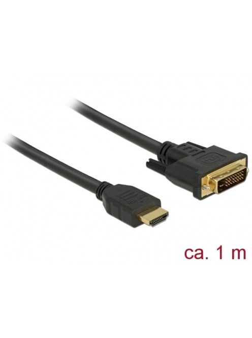 DELOCK kábel HDMI male > DVI 24+1 male kétirányú 1m