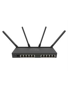   MIKROTIK Wireless Router DualBand 10x1000Mbps + 1x10Gbit SFP+, AC2000, Asztali - RB4011IGS+5HACQ2HND-IN