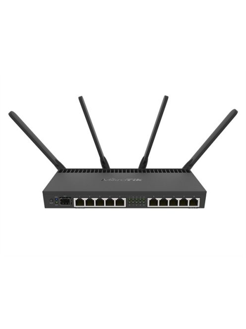 MIKROTIK Wireless Router DualBand 10x1000Mbps + 1x10Gbit SFP+, AC2000, Asztali - RB4011IGS+5HACQ2HND-IN