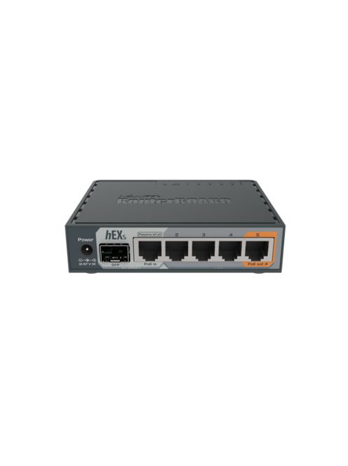 MIKROTIK Vezetékes Router RouterBOARD 5x1000Mbps + 1x1000Mbps SFP, 1xMicroSD, Asztali - RB760IGS