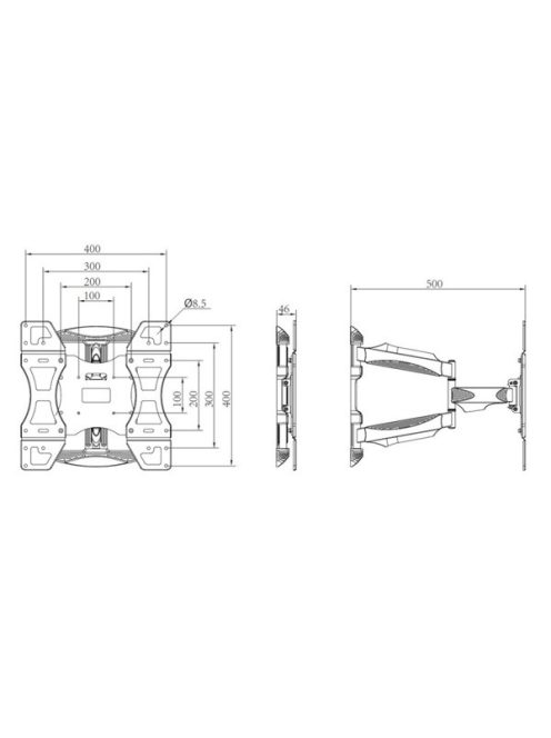 MULTIBRACKETS Fali konzol, M VESA Flexarm Full Motion Single (32-50", max.VESA: 400x400 mm, 30 kg)