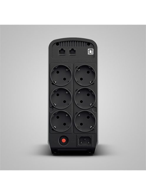 CYBERPOWER UPS, gaming, CP900EPFCLCD (6 aljzat) 900VA 540W, 230V szünetmentes tápegység +2 USB LINE-INTERAKTÍV, AVR