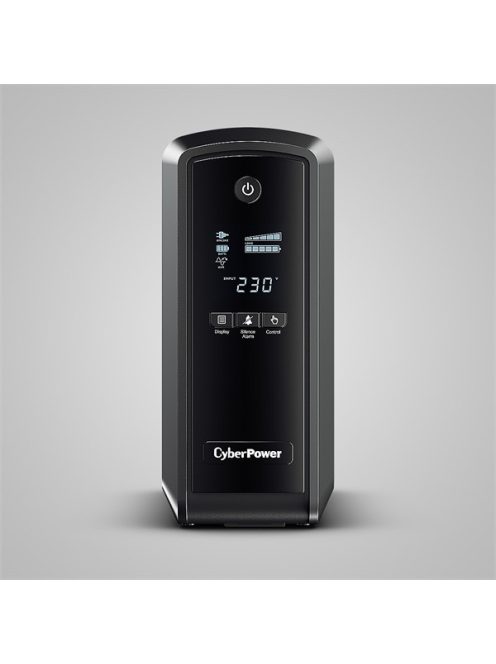 CYBERPOWER UPS, gaming, CP900EPFCLCD (6 aljzat) 900VA 540W, 230V szünetmentes tápegység +2 USB LINE-INTERAKTÍV, AVR