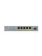ZYXEL Switch 5x1000Mbps (5xPOE) + 1xGigabit SFP Menedzselhető, GS1350-6HP-EU0101F