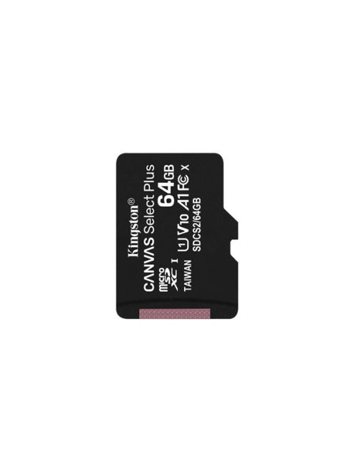 KINGSTON Memóriakártya MicroSDXC 64GB Canvas Select Plus 100R A1 C10 Adapter nélkül