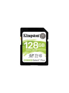   KINGSTON Memóriakártya SDXC 128GB Canvas Select Plus 100R C10 UHS-I U3 V30