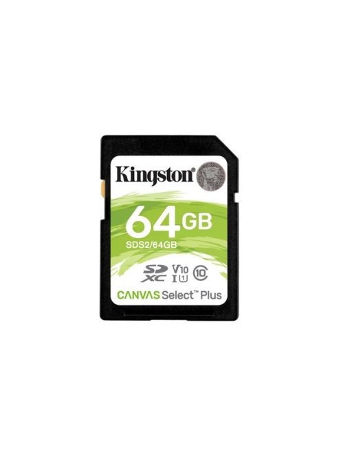 KINGSTON Memóriakártya SDXC 64GB Canvas Select Plus 100R C10 UHS-I U1 V10