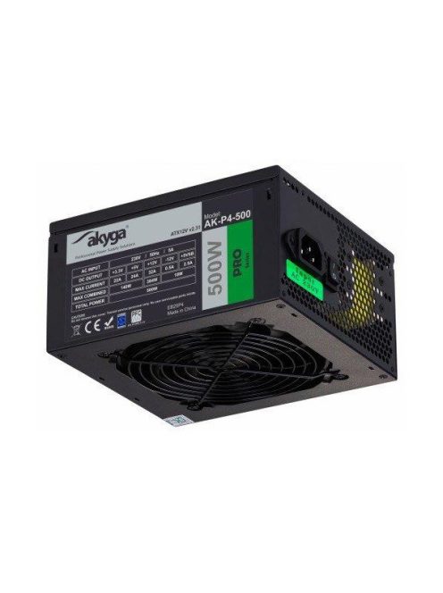 AKYGA Tápegység PRO 500W, moduláris, PFC, 12cm, 20+4