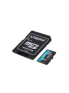   KINGSTON Memóriakártya MicroSDXC 128GB Canvas Go Plus 170R A2 U3 V30 + Adapter