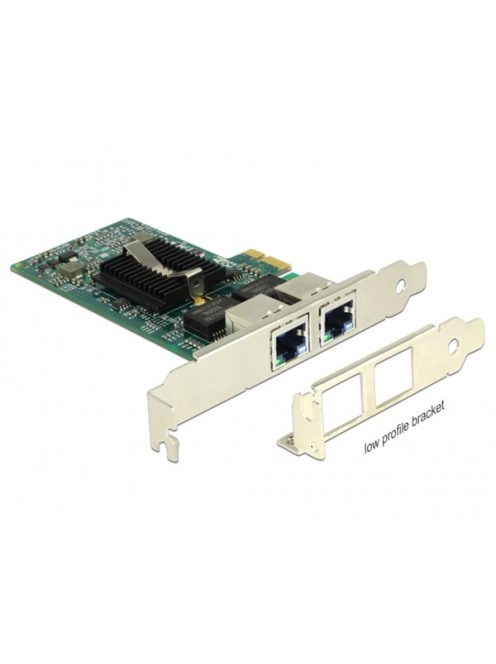 DELOCK PCI-E x1 Bővítőkártya > 2x RJ45 Gigabit LAN i82576