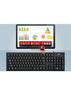   GENIUS Vezetékes Billentyűzet KB-100 SMART Programozható USB HUN Fekete