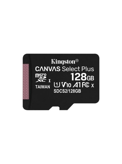 KINGSTON Memóriakártya MicroSDXC 128GB Canvas Select Plus 100R A1 C10 Adapter nélkül