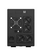 NJOY Szünetmentes 2000VA - Cadu 2000 (4 Schuko, line-interaktív, RJ11/45 vonalvédelem(1Gb/s), fekete)