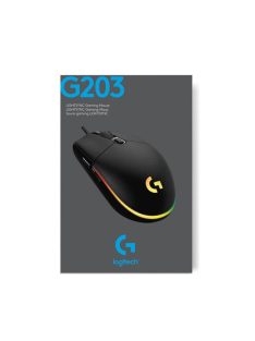   LOGITECH Egér - G203 Lightsync RGB Vezetékes Gaming, Fekete