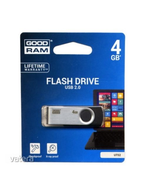 GOODRAM Pendrive 4GB, UTS2 USB 2.0, Fekete