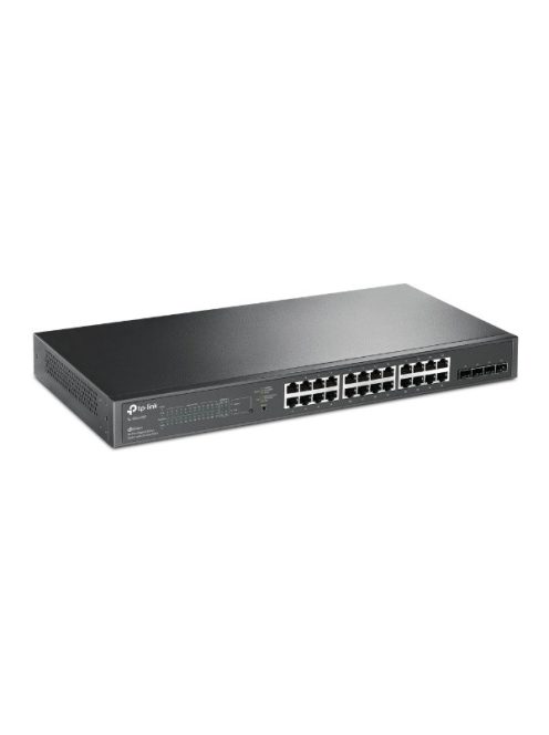 TP-LINK Switch 24x1000Mbps (24xPOE) + 4xGigabit SFP, Menedzselhető, SG2428P