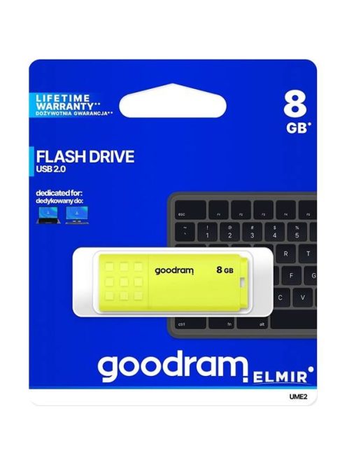 GOODRAM Pendrive 8GB, UME2 USB 2.0, Sárga