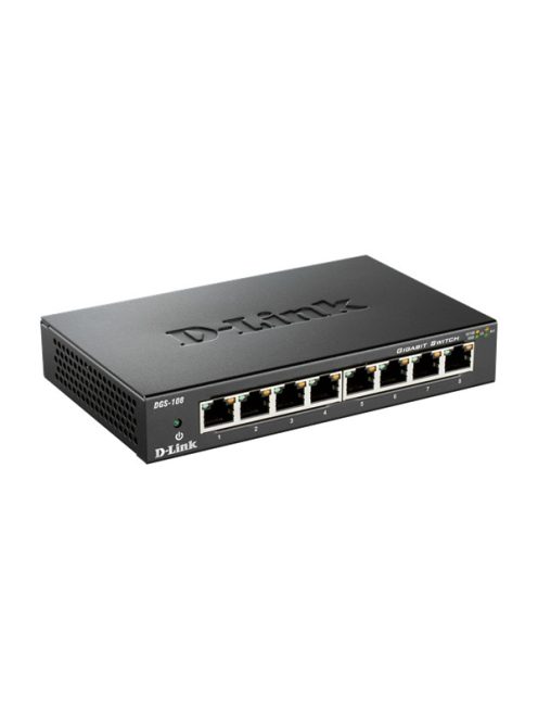 D-LINK Switch 8x1000Mbps Fémházas Asztali, DGS-108GL/E