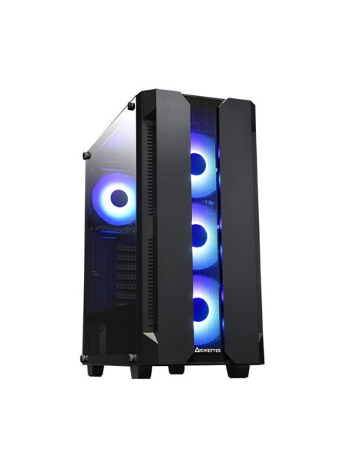 CHIEFTEC Ház Gaming Hunter GS-01B-OP ATX, ARGB Ventillátorral és Vezérlővel, Tápegység nélkül, Fekete