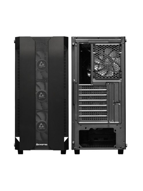 CHIEFTEC Ház Gaming Hunter GS-01B-OP ATX, ARGB Ventillátorral és Vezérlővel, Tápegység nélkül, Fekete