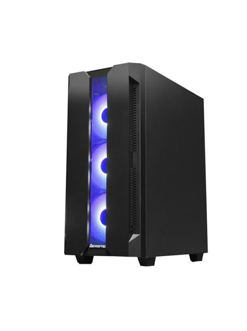 CHIEFTEC Ház Gaming Hunter GS-01B-OP ATX, ARGB Ventillátorral és Vezérlővel, Tápegység nélkül, Fekete