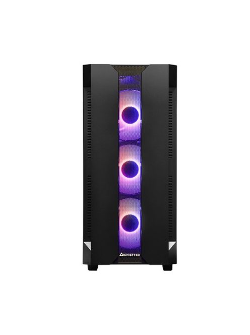 CHIEFTEC Ház Gaming Hunter GS-01B-OP ATX, ARGB Ventillátorral és Vezérlővel, Tápegység nélkül, Fekete